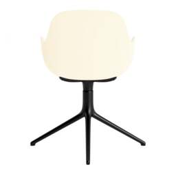 Normann Copenhagen Form Armchair Swivel - 4 Leg - Cream - Black Legs Shell Colour: Cream, Leg Colour: Black - thumbnail 4