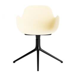 Normann Copenhagen Form Armchair Swivel - 4 Leg - Cream - Black Legs Shell Colour: Cream, Leg Colour: Black - thumbnail 2