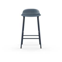 Normann Copenhagen Form Barstool - 65cm - Blue - Blue Legs Shell Colour: Blue, Leg Colour: Matching Shell Colour - thumbnail 2