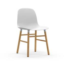 Normann Copenhagen Form Chair - White - Oak Legs Shell Colour: White, Leg Colour: Oak - thumbnail 1
