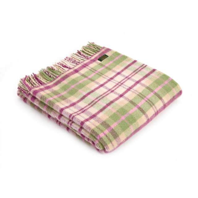 Tweedmill Textiles Pink Cottage Check Pure New Wool Throw
