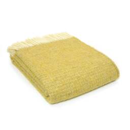 Tweedmill Textiles Pure New Wool Illusion Throw - Yellow &amp Grey