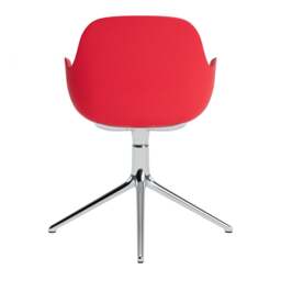 Normann Copenhagen Form Armchair Swivel - 4 Leg - Bright Red - Aluminium Legs Shell Colour: Bright Red, Leg Colour: Aluminium - thumbnail 4