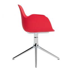 Normann Copenhagen Form Armchair Swivel - 4 Leg - Bright Red - Aluminium Legs Shell Colour: Bright Red, Leg Colour: Aluminium - thumbnail 3
