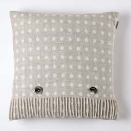 Bronte By Moon Luxury Merino Lambswool Spot Cushion - Beige