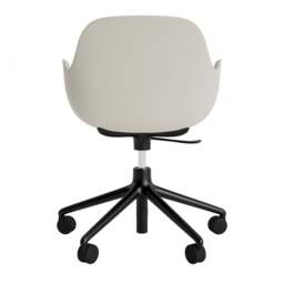 Normann Copenhagen Form Armchair Swivel - 5 Wheel - Gas Lift - Light Grey - Black Legs Shell Colour: Light Grey, Leg Colour: Black - thumbnail 4