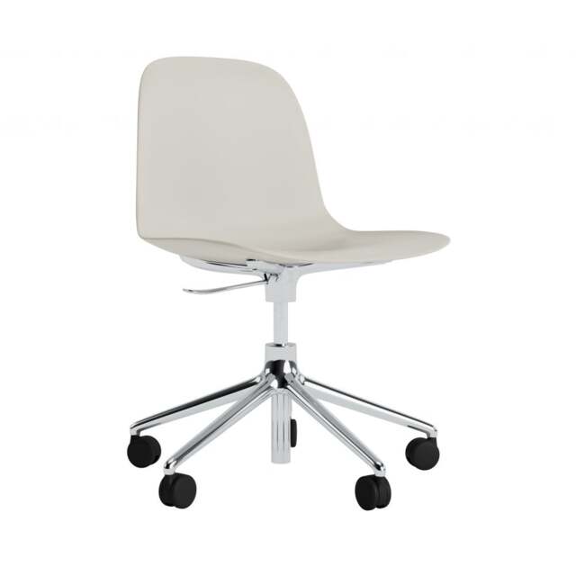 Normann Copenhagen Form Chair Swivel - 5 Wheel - Gas Lift - Light Grey - Aluminium Legs Shell Colour: Light Grey, Leg Colour: Aluminium - image 1