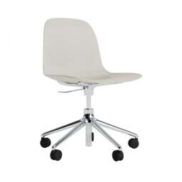 Normann Copenhagen Form Chair Swivel - 5 Wheel - Gas Lift - Light Grey - Aluminium Legs Shell Colour: Light Grey, Leg Colour: Aluminium - thumbnail 1