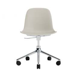 Normann Copenhagen Form Chair Swivel - 5 Wheel - Gas Lift - Light Grey - Aluminium Legs Shell Colour: Light Grey, Leg Colour: Aluminium - thumbnail 2