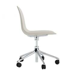 Normann Copenhagen Form Chair Swivel - 5 Wheel - Gas Lift - Light Grey - Aluminium Legs Shell Colour: Light Grey, Leg Colour: Aluminium - thumbnail 3