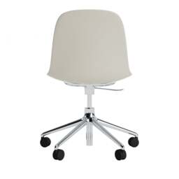 Normann Copenhagen Form Chair Swivel - 5 Wheel - Gas Lift - Light Grey - Aluminium Legs Shell Colour: Light Grey, Leg Colour: Aluminium - thumbnail 4
