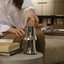 Alessi Halesia Rechargeable Table Lamp - Stainless Steel - thumbnail 6