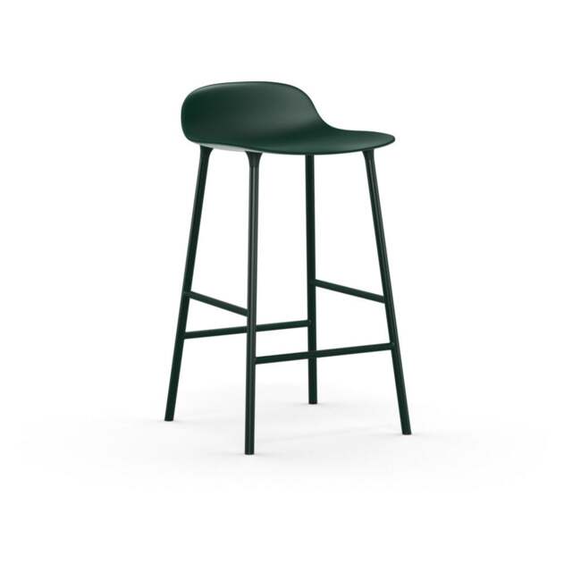 Normann Copenhagen Form Barstool - 65cm - Green - Green Legs Shell Colour: Green, Leg Colour: Matching Shell Colour - image 1