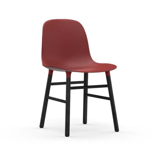 Normann Copenhagen Form Chair - Red - Black Oak Legs Shell Colour: Red, Leg Colour: Black Oak - image 1