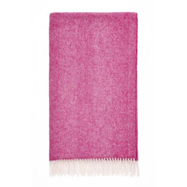 Bronte By Moon Shetland Herringbone Throw - Fuchsia