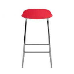 Normann Copenhagen Form Barstool - 65cm - Bright Red - Chrome Legs Shell Colour: Bright Red, Leg Colour: Chrome - thumbnail 4