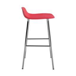 Normann Copenhagen Form Barstool - 65cm - Bright Red - Chrome Legs Shell Colour: Bright Red, Leg Colour: Chrome - thumbnail 3