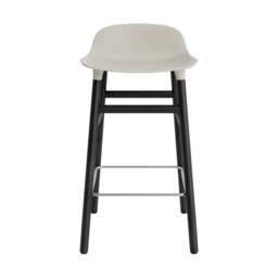 Normann Copenhagen Form Barstool - Wood - 65cm - Light Grey - Black Oak Legs Shell Colour: Light Grey, Leg Colour: Black Oak - thumbnail 2