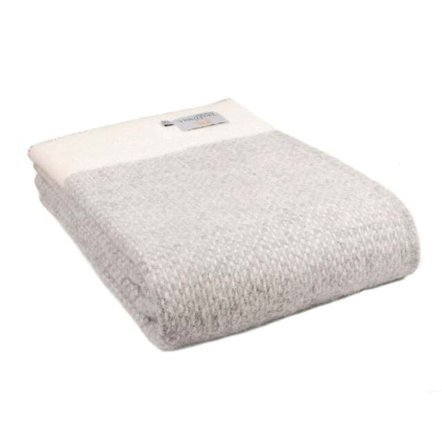 Tweedmill Textiles Pure New Wool Throw Crossweave Cream - image 1