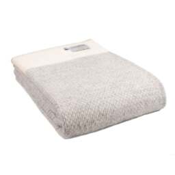 Tweedmill Textiles Pure New Wool Throw Crossweave Cream - thumbnail 1