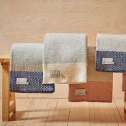Tweedmill Textiles Pure New Wool Throw Crossweave Cream - thumbnail 2