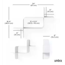 Umbra Montage Metal Wall Shelf - Set of 2 - White - thumbnail 6