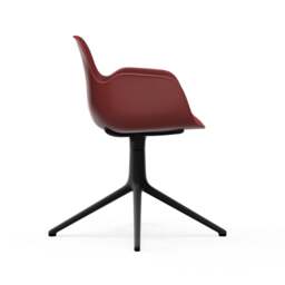 Normann Copenhagen Form Armchair Swivel - 4 Leg - Red - Black Legs Shell Colour: Red, Leg Colour: Black - thumbnail 3