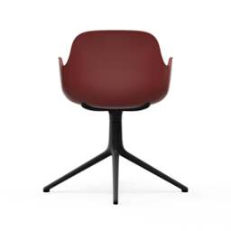 Normann Copenhagen Form Armchair Swivel - 4 Leg - Red - Black Legs Shell Colour: Red, Leg Colour: Black - thumbnail 4