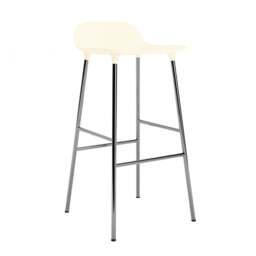 Normann Copenhagen Form Barstool - 75cm - Cream - Chrome Legs Shell Colour: Cream, Leg Colour: Chrome - thumbnail 1