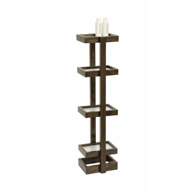 Wireworks Mezza Four Shelf Bathroom Washstand - Dark Oak