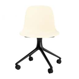 Normann Copenhagen Form Chair Swivel - 4 Wheel - Cream - Black Legs Shell Colour: Cream, Leg Colour: Black - thumbnail 2