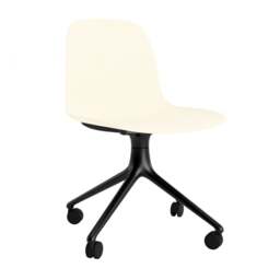 Normann Copenhagen Form Chair Swivel - 4 Wheel - Cream - Black Legs Shell Colour: Cream, Leg Colour: Black - thumbnail 1