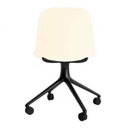 Normann Copenhagen Form Chair Swivel - 4 Wheel - Cream - Black Legs Shell Colour: Cream, Leg Colour: Black - thumbnail 4
