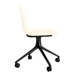 Normann Copenhagen Form Chair Swivel - 4 Wheel - Cream - Black Legs Shell Colour: Cream, Leg Colour: Black - thumbnail 3