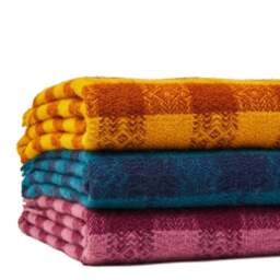 Tweedmill Textiles Pure New Wool Hutton Check Throw - Gold - thumbnail 3