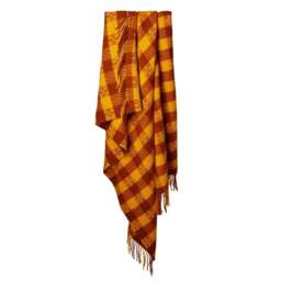 Tweedmill Textiles Pure New Wool Hutton Check Throw - Gold - thumbnail 2