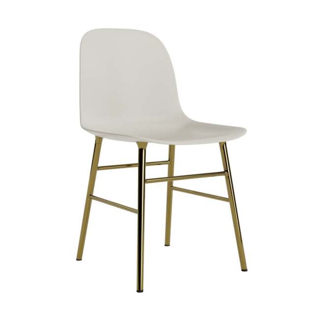 Normann Copenhagen Form Chair - Light Grey - Brass Legs Shell Colour: Light Grey, Leg Colour: Brass - image 1