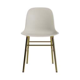 Normann Copenhagen Form Chair - Light Grey - Brass Legs Shell Colour: Light Grey, Leg Colour: Brass - thumbnail 2
