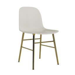 Normann Copenhagen Form Chair - Light Grey - Brass Legs Shell Colour: Light Grey, Leg Colour: Brass