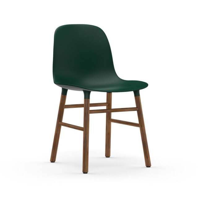 Normann Copenhagen Form Chair - Green - Walnut Legs Shell Colour: Green, Leg Colour: Walnut - image 1