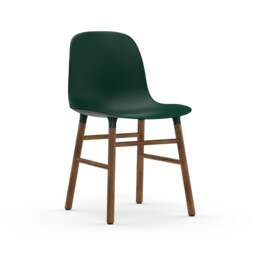 Normann Copenhagen Form Chair - Green - Walnut Legs Shell Colour: Green, Leg Colour: Walnut - thumbnail 1