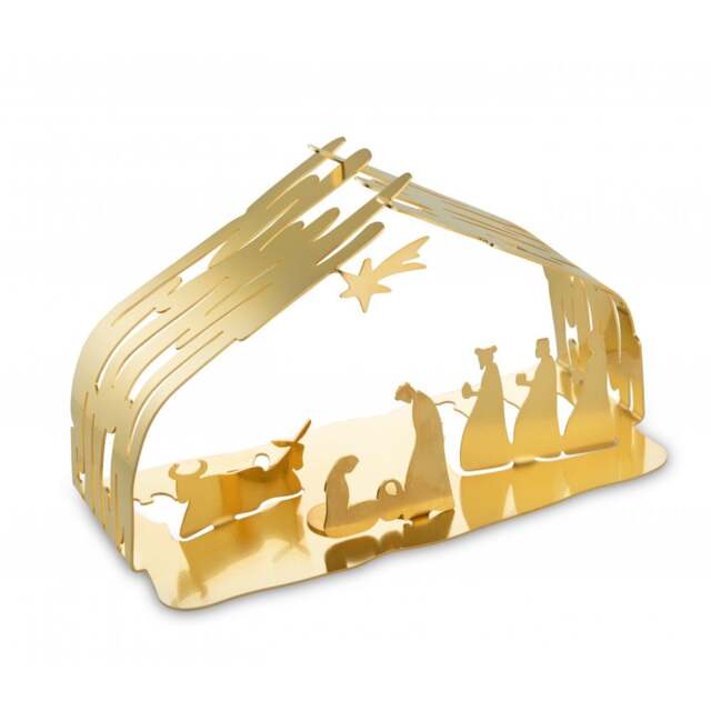 Alessi Bark Christmas Crib Nativity Scene - Gold Plated Steel - image 1