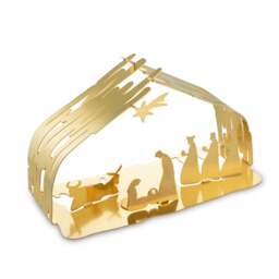 Alessi Bark Christmas Crib Nativity Scene - Gold Plated Steel