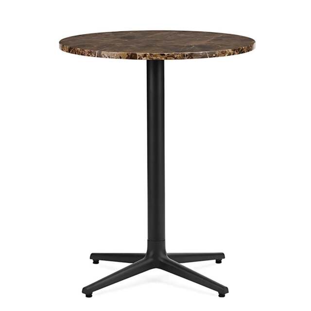 Normann Copenhagen Allez Round Cafe Table - 4 Leg - H75 O60 cm - Coffee Marble Tabletop Colour: Coffee (Marble) - image 1