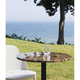 Normann Copenhagen Allez Round Cafe Table - 4 Leg - H75 O60 cm - Coffee Marble Tabletop Colour: Coffee (Marble) - thumbnail 2