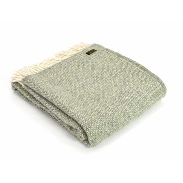 Tweedmill Textiles Pure New Wool Illusion Throw - Green Grey