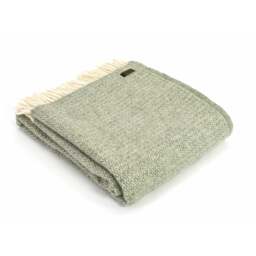 Tweedmill Textiles Pure New Wool Illusion Throw - Green Grey