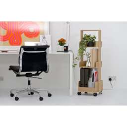 Wireworks Mini Bookie Rolling Bookcase - Oak - thumbnail 3