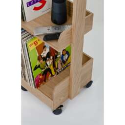 Wireworks Mini Bookie Rolling Bookcase - Oak - thumbnail 7