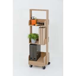 Wireworks Mini Bookie Rolling Bookcase - Oak - thumbnail 5
